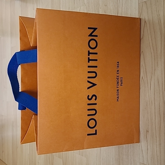 Louis Vuitton Authentic Orange Paper Bag Gift Bag 9 1/2"×8"×6" - Picture 1 of 4